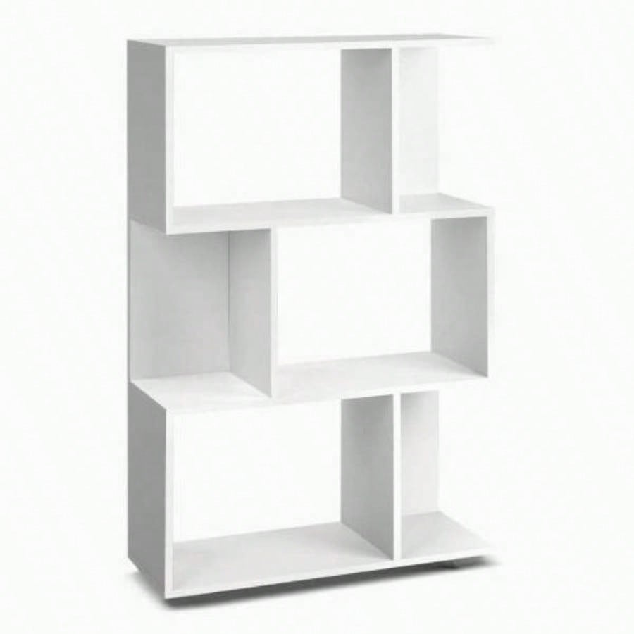 White three - layer simple household bookshelf