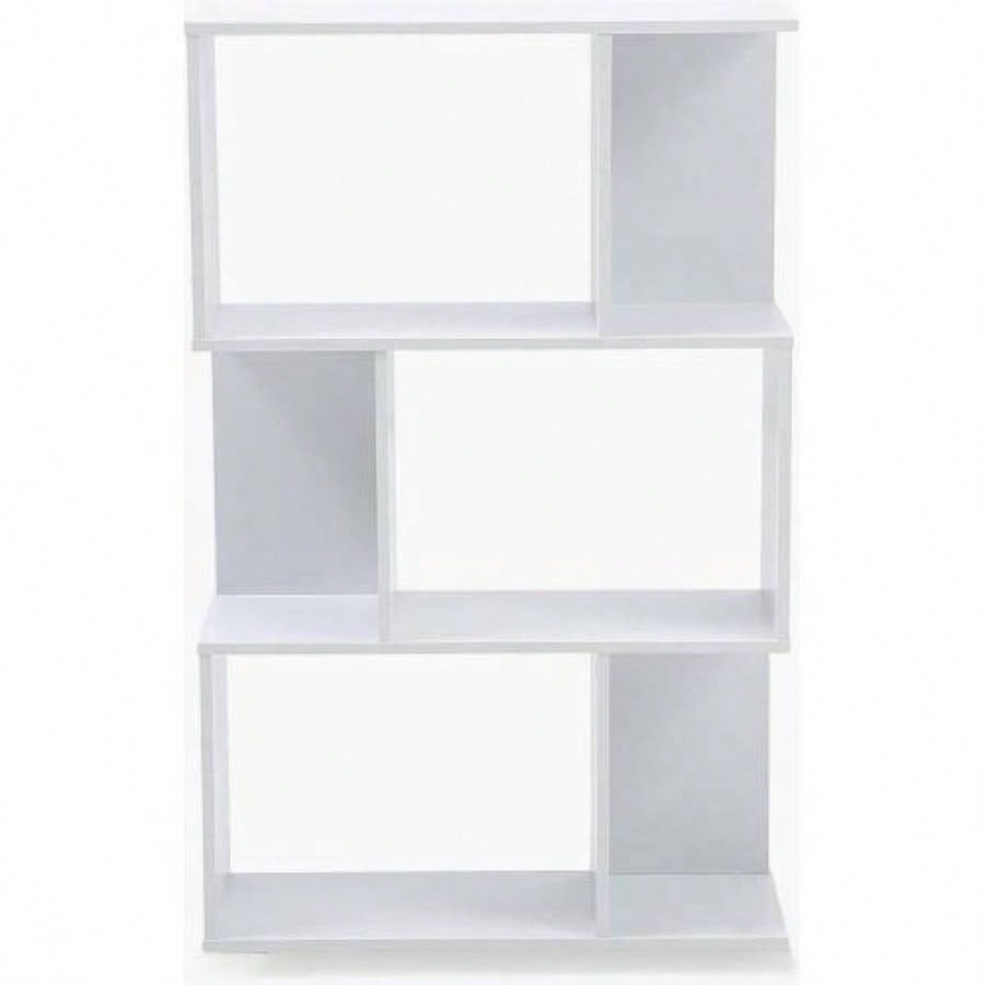 White three - layer simple household bookshelf