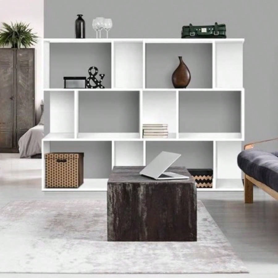 White three - layer simple household bookshelf