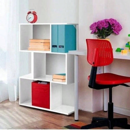 White three - layer simple household bookshelf