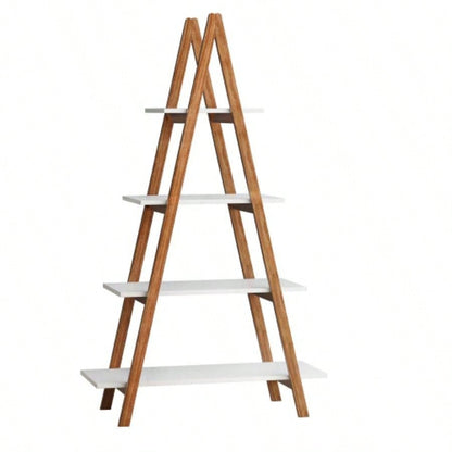 Solid wood oxford A frame ladder display bookshelf