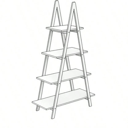 Solid wood oxford A frame ladder display bookshelf