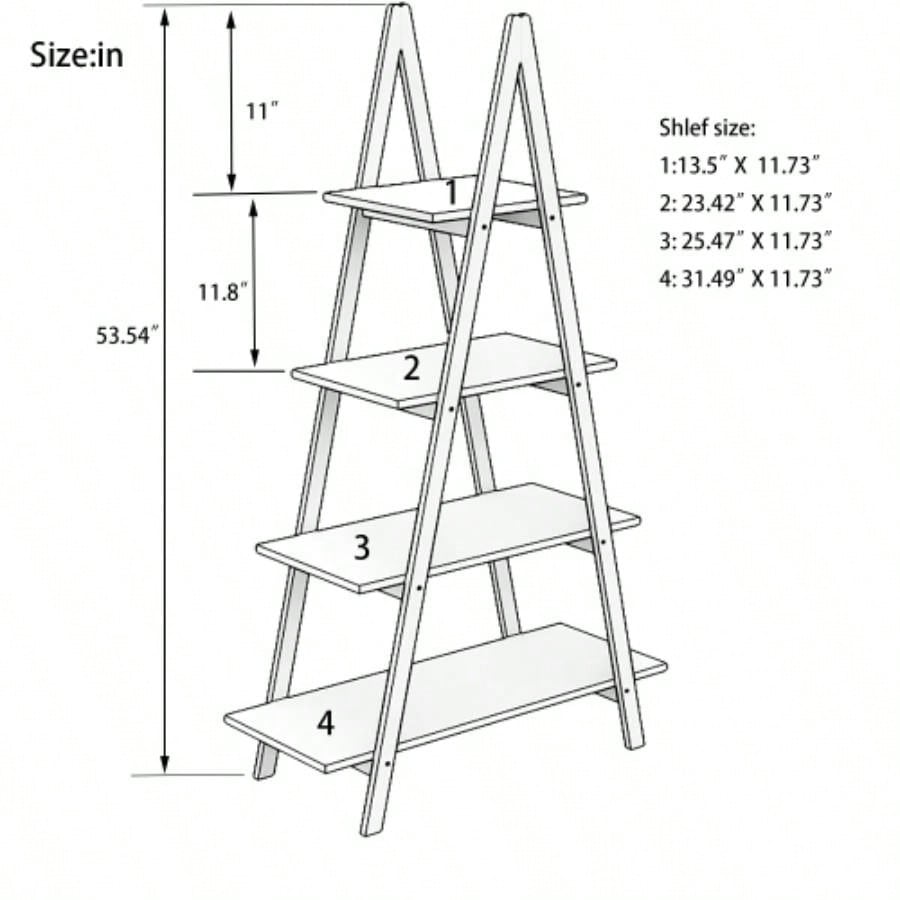 Solid wood oxford A frame ladder display bookshelf