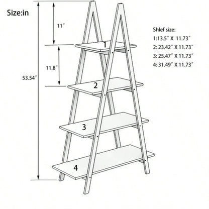 Solid wood oxford A frame ladder display bookshelf