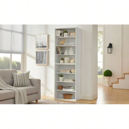 CD DVD storage cabinet, bookcase, adjustable shelf 8 - layer storage, display bookshelf, home, office, multi - functional double - layer bookcase, can be disassembled into two 4 - layer storage bookcases