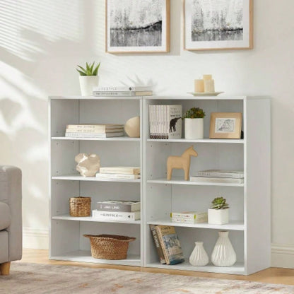 CD DVD storage cabinet, bookcase, adjustable shelf 8 - layer storage, display bookshelf, home, office, multi - functional double - layer bookcase, can be disassembled into two 4 - layer storage bookcases