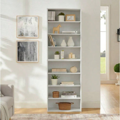 CD DVD storage cabinet, bookcase, adjustable shelf 8 - layer storage, display bookshelf, home, office, multi - functional double - layer bookcase, can be disassembled into two 4 - layer storage bookcases