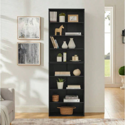 CD DVD storage cabinet, bookcase, adjustable shelf 8 - layer storage, display bookshelf, home, office, multi - functional double - layer bookcase, can be disassembled into two 4 - layer storage bookcases