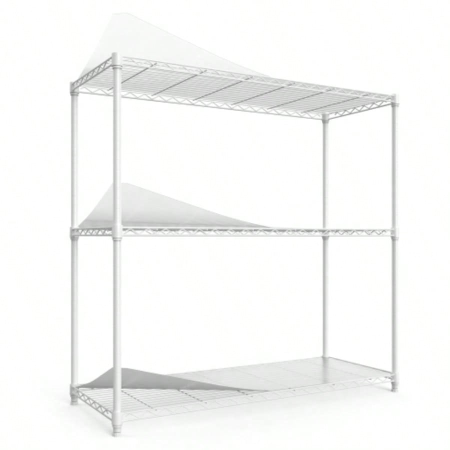 3 Tier Wire Shelving Unit, 1050 LBS NSF Height Adjustable Metal Garage Storage Shelves, Heavy Duty Storage Wire Rack Metal Shelves - Black