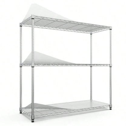 3 Tier Wire Shelving Unit, 1050 LBS NSF Height Adjustable Metal Garage Storage Shelves, Heavy Duty Storage Wire Rack Metal Shelves - Black
