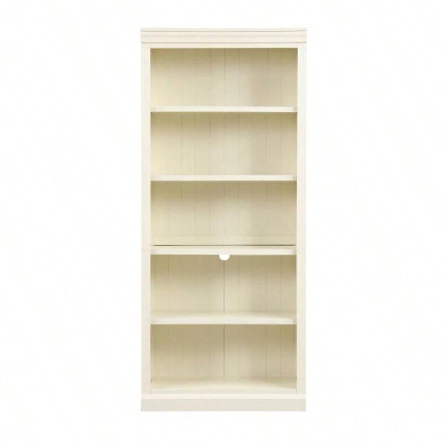 83.4 Tall Wood Bookcase with light strip, 5 - Tier Decor Bookshelves with Adjustable Shelves, Storage Organizer CDs/Books, Standing Storage Shelves Living Room, Home Office, Beige and Yellow