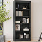 83.4 Tall Wood Bookcase with light strip, 5 - Tier Decor Bookshelves with Adjustable Shelves, Storage Organizer CDs/Books, Standing Storage Shelves Living Room, Home Office, Beige and Yellow