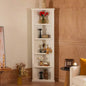 2x 75.25 Tall Sided Bookshelves, Set of Two 5 - Tier Sided Bookcase - White - Olny Sold with Paired Cabinets