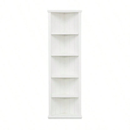 2x 75.25 Tall Sided Bookshelves, Set of Two 5 - Tier Sided Bookcase - White - Olny Sold with Paired Cabinets