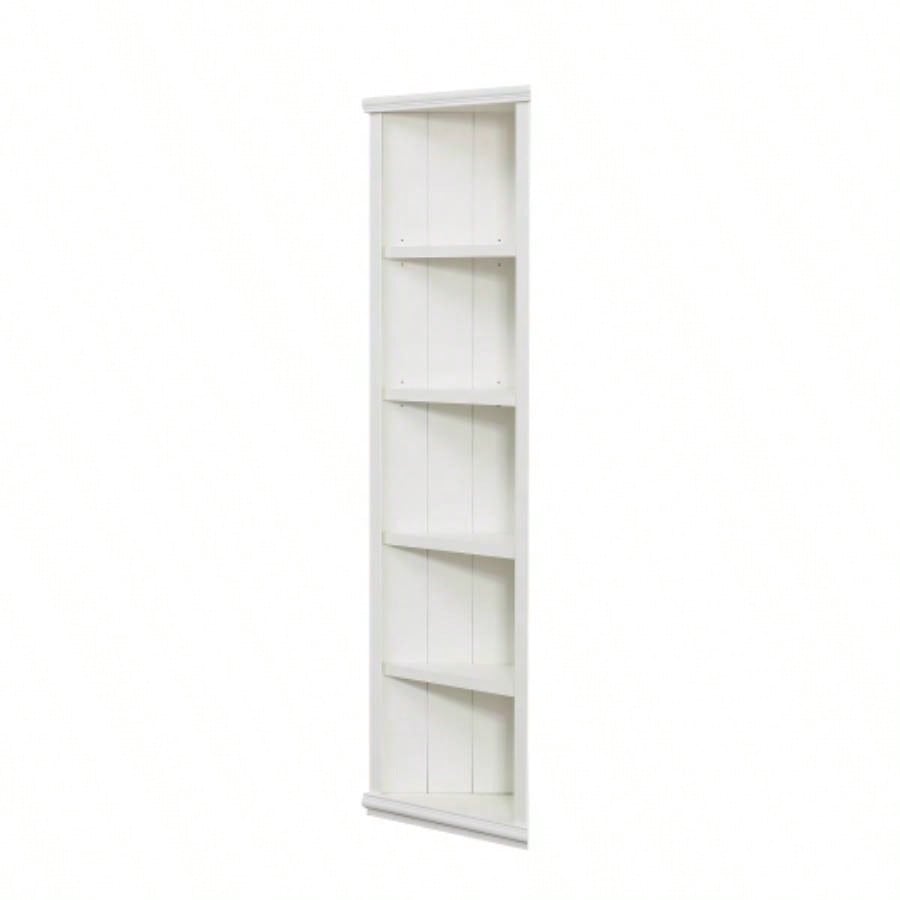 2x 75.25 Tall Sided Bookshelves, Set of Two 5 - Tier Sided Bookcase - White - Olny Sold with Paired Cabinets