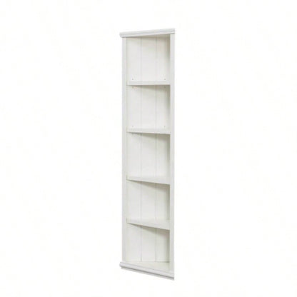 2x 75.25 Tall Sided Bookshelves, Set of Two 5 - Tier Sided Bookcase - White - Olny Sold with Paired Cabinets