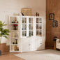 2x 75.25 Tall Sided Bookshelves, Set of Two 5 - Tier Sided Bookcase - White - Olny Sold with Paired Cabinets