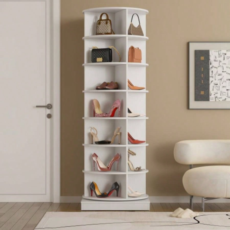 new 360 Rotating shoe cabinet layers Holds Up to 28 Paris of Shoes