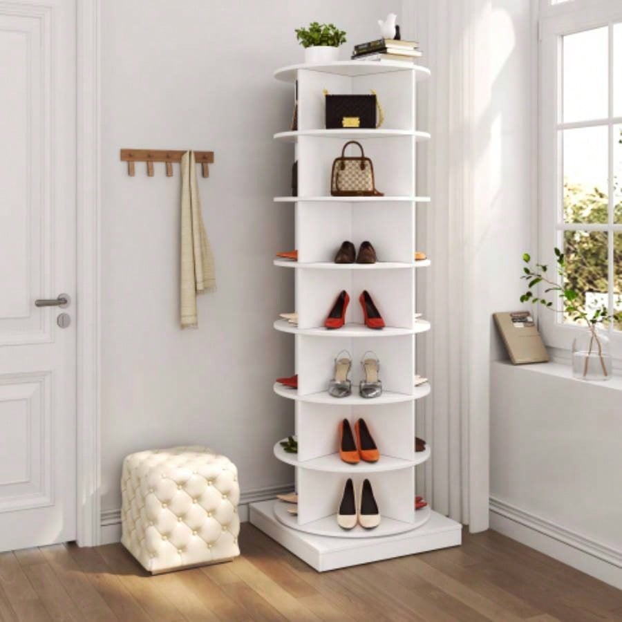 new 360 Rotating shoe cabinet layers Holds Up to 28 Paris of Shoes