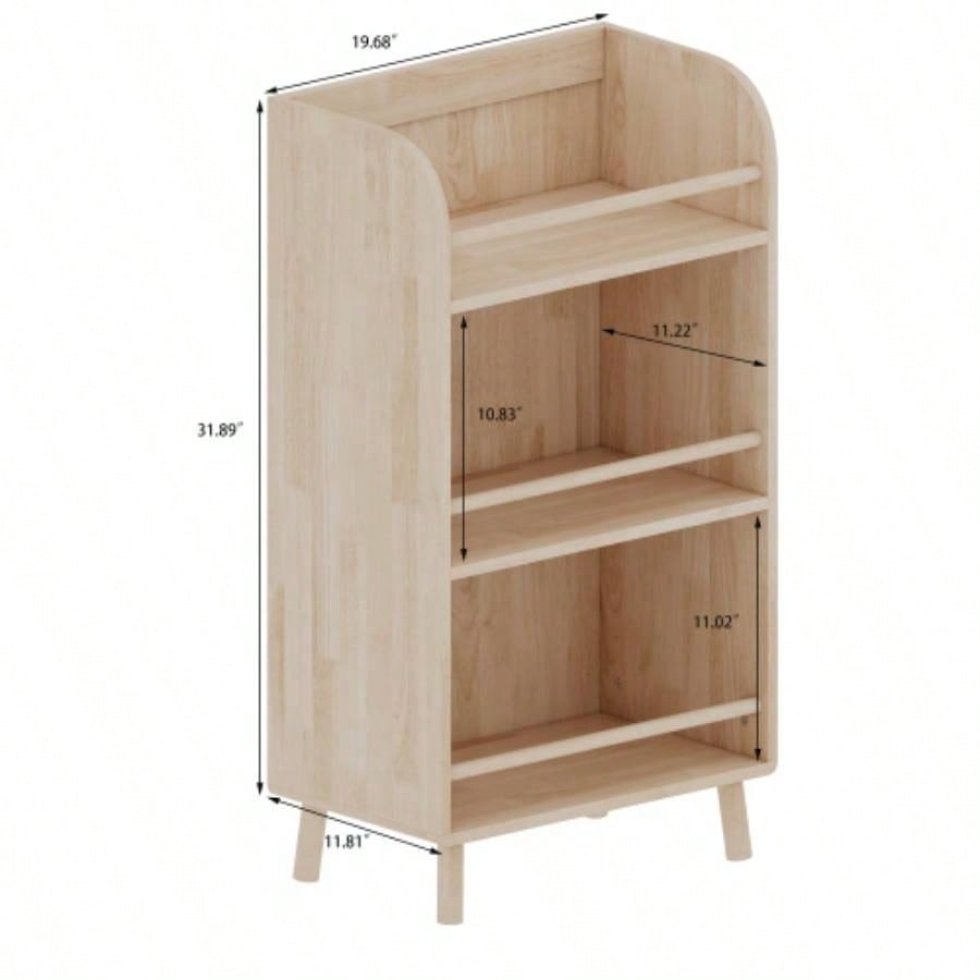 Pine Solid Wood Bookshelf/Bookcase - 0.6 Thick Shelves Heavy Duty Storage Rack, 19.6936.61H Modern Farmhouse Shelf Living Room, Home Library Organizer