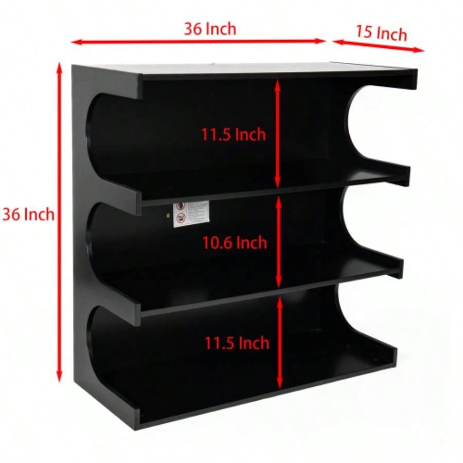 Multifunctional 4 - Tier Black Book Shelf Coffee Table Living Room Dining Room Study Entryway, Furniture Floor Bookshelf, Minimalist Organizer Storage Shelves