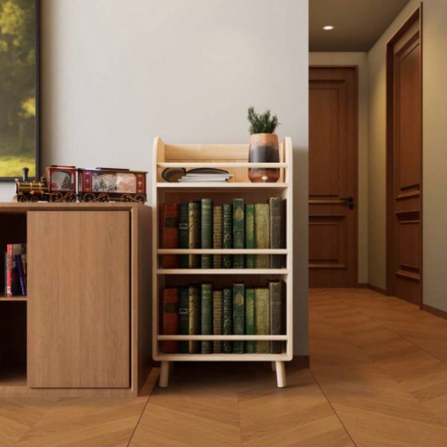 Pine Solid Wood Bookshelf/Bookcase - 0.6 Thick Shelves Heavy Duty Storage Rack, 19.6936.61H Modern Farmhouse Shelf Living Room, Home Library Organizer