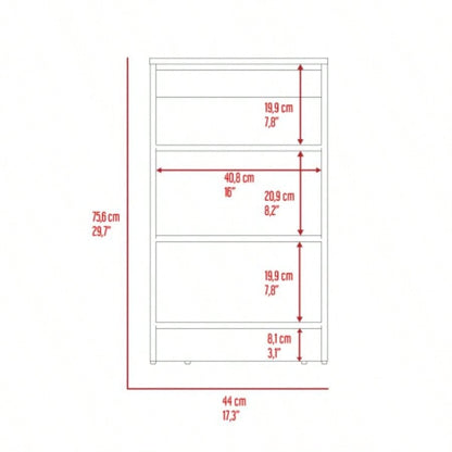 Cabinet 29.7H, Four Shelves, Vertical, Light Oak/ White