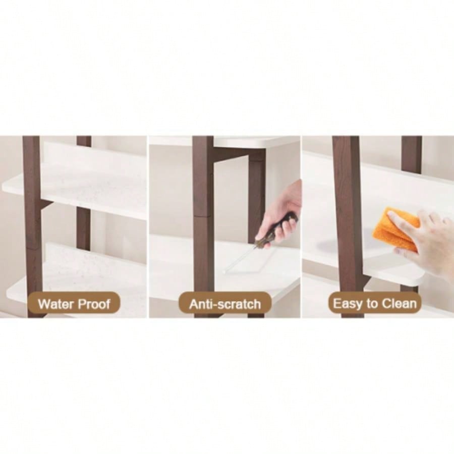 Multifuction Bookcase with Solid Wood Frame, Mix Color Plant Standing Home Decro