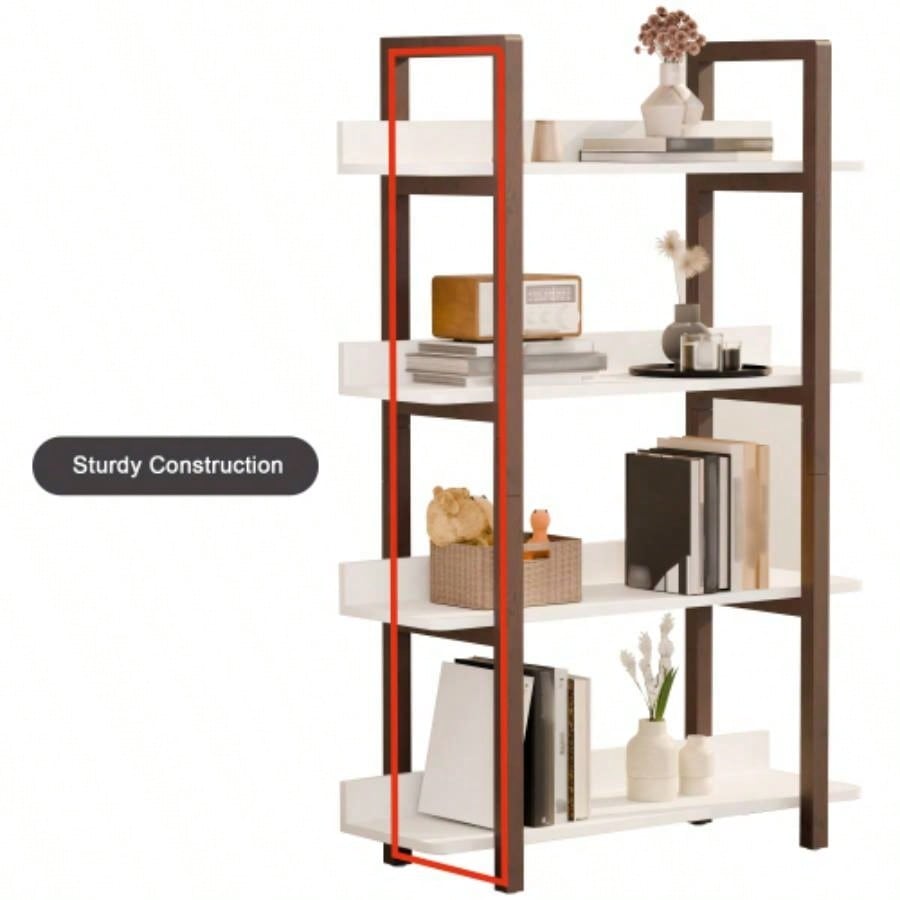 Multifuction Bookcase with Solid Wood Frame, Mix Color Plant Standing Home Decro