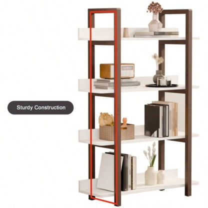 Multifuction Bookcase with Solid Wood Frame, Mix Color Plant Standing Home Decro
