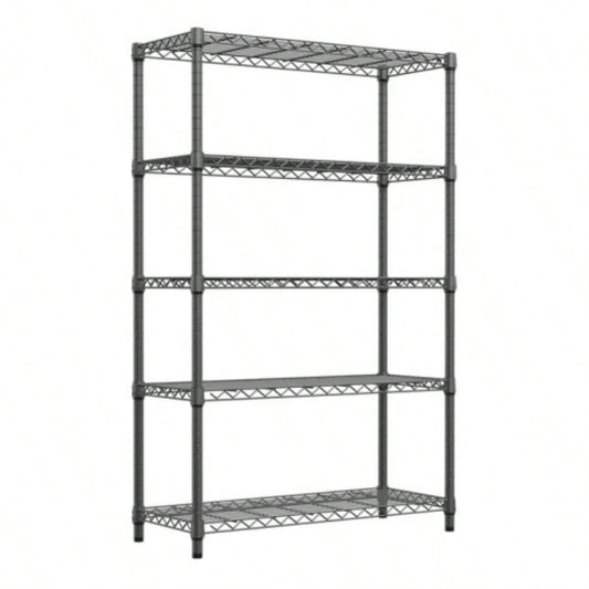 1750 lbs Steel Storage Shelving 5 - Tier Utility Shelving Unit Steel Organizer Wire Rack Home, Kitchen, Office, Garage, 1750 LBS Capacity 17. Dx 47.2x 72.3 H