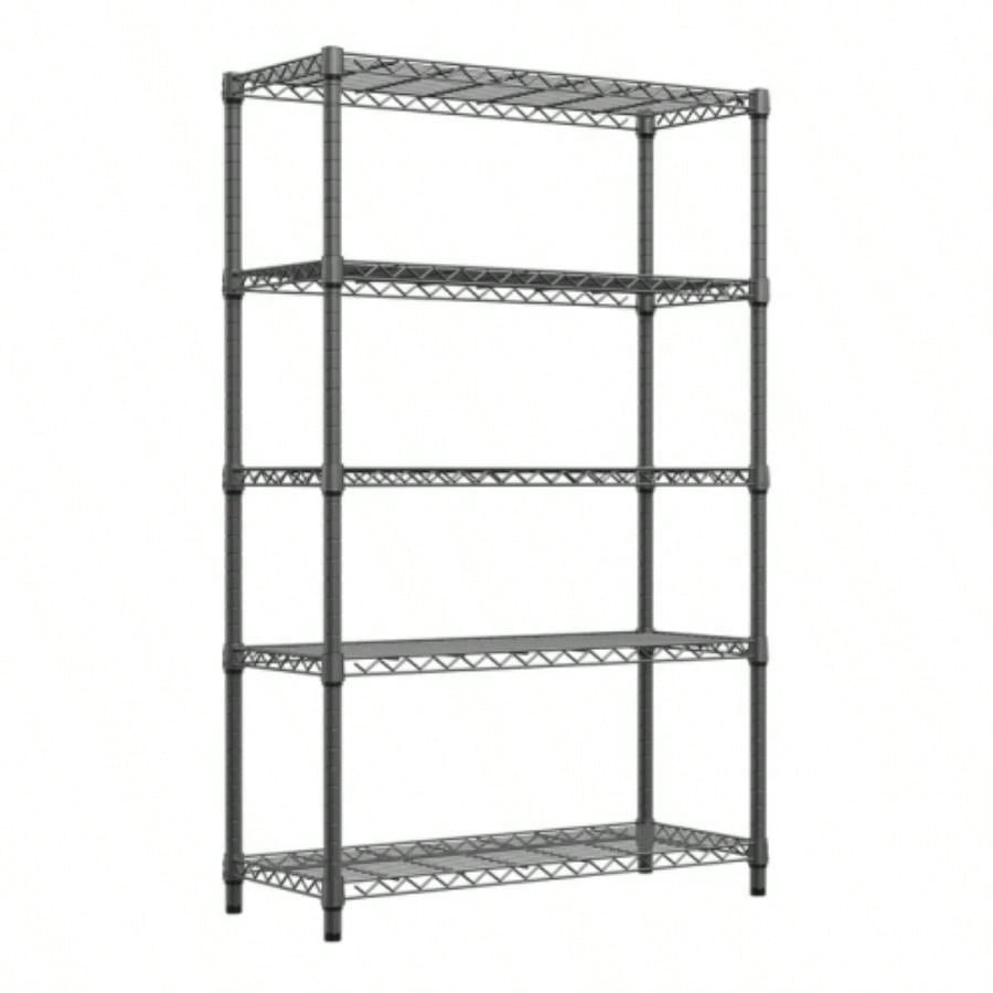 1750 lbs Steel Storage Shelving 5 - Tier Utility Shelving Unit Steel Organizer Wire Rack Home, Kitchen, Office, Garage, 1750 LBS Capacity 17. Dx 47.2x 72.3 H