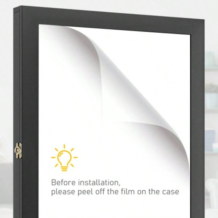 HOMCOM 24x 32 Jersey Display, Wall - Mounted Memorabilia Acrylic Shadow Box with Hanger, Black