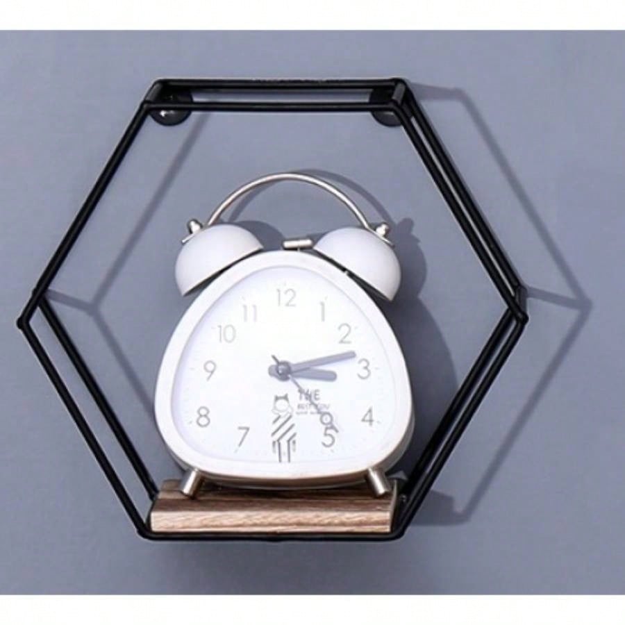 Wall Mounted Hexagonal Floating Shelves Black Set of 3 in Different Sizes, Modern Metal Wall Shelf, Simple Wood Partition Storage Shelves, Wall Decor Rack Bedroom, Living Room, Kitchen and Office