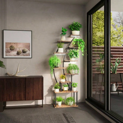 Plant Stand Indoor with Grow Lights, 9 Tiered Indoor Plant Stand, 63 Metal Plant Shelf, Tall Plant Stands Indoor Multiple Stands Living Room, Patio