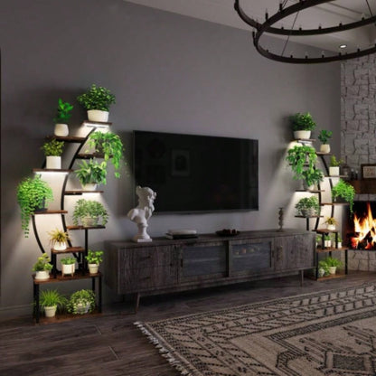 Plant Stand Indoor with Grow Lights, 9 Tiered Indoor Plant Stand, 63 Metal Plant Shelf, Tall Plant Stands Indoor Multiple Stands Living Room, Patio
