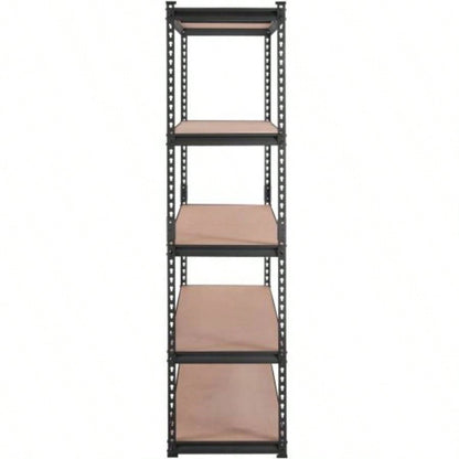 Storage Shelving Unit, 5 - Tier Adjustable, 2000 lbs Capacity, Heavy Duty Garage Shelves Metal Organizer Utility Rack, Black, 18 Dx 48x 72 H Kitchen Pantry Basement Bathroom Laundry