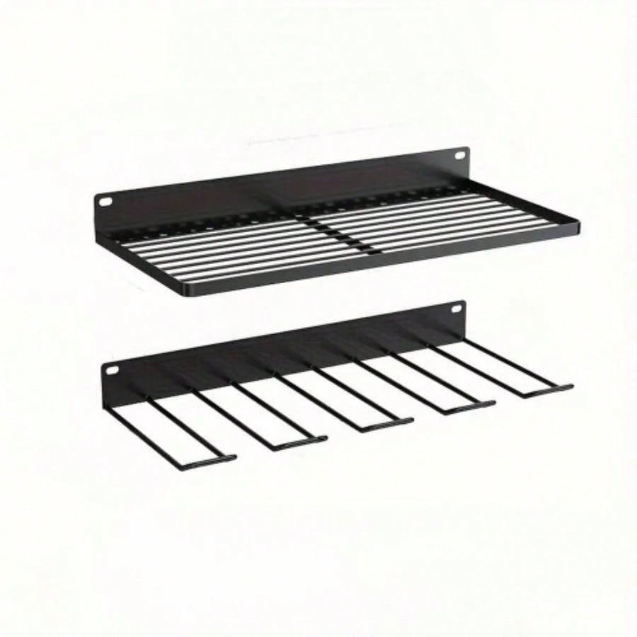 Heavy - Duty Metal Drill Organizer, 2 - Pack Storage Rack with 60 Lbs Load, 8 - Slot Cordless Drill Holder Garage, Workshop, Home