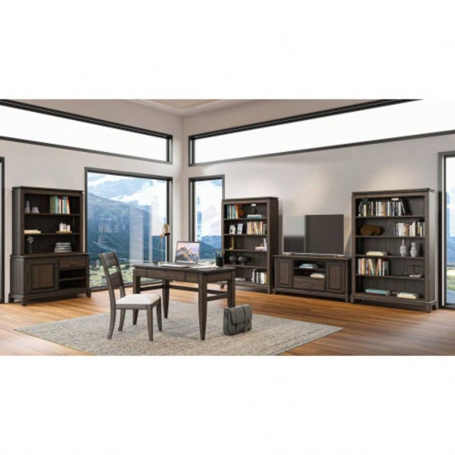 Chocolate Two Shelf Bookcase Hutch