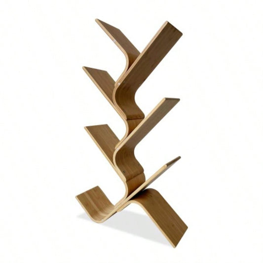 Modern Contemporary Shelf With Diagonal Open Space, Natural