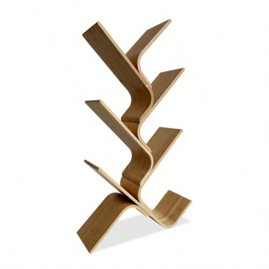 Modern Contemporary Shelf With Diagonal Open Space, Natural