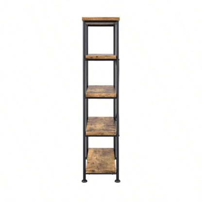 5 - Shelf Bookcase in Antique Nutmeg and Black
