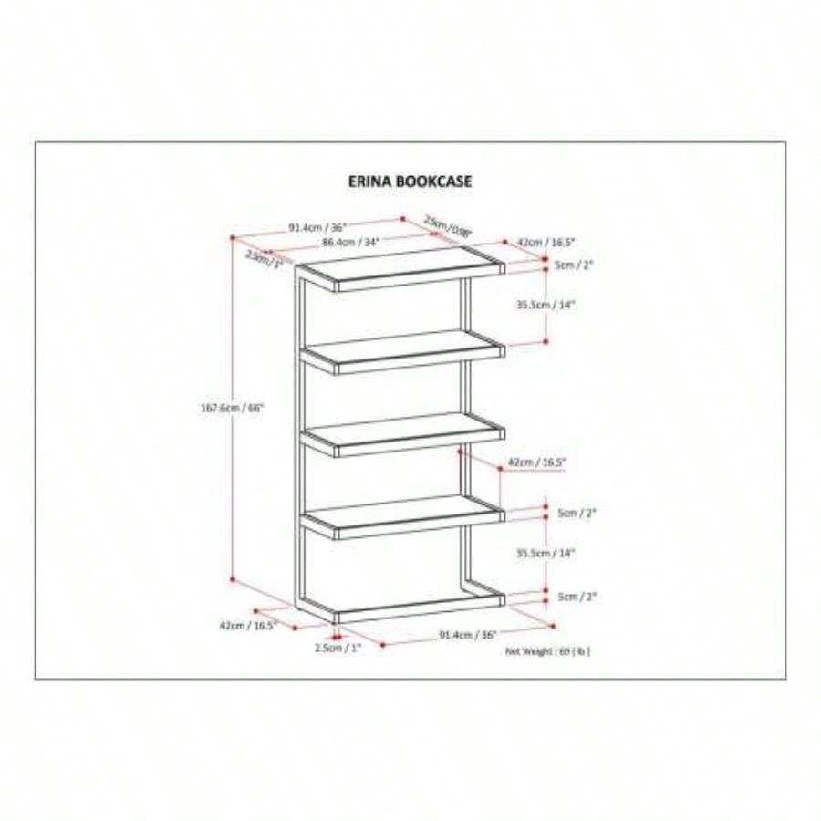 Erina - Bookcase - Distressed Golden Wheat