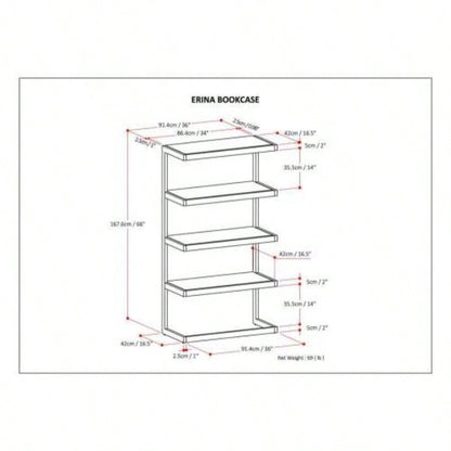 Erina - Bookcase - Distressed Golden Wheat