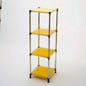 Korean Yellow 4 - Tier Heavy Duty Stainless steel Storage Shelving Unit, 100lbs/shelf 49Hx 14.9x 13. D Indoor/Outdoor Organization, Modular Rack, Extremely Durabl