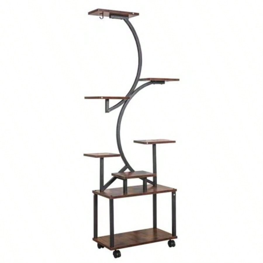 Plant Stand with Grow Lights, 8 Tiered Indoor Plant Shelf, 61 Tall Plant Stand Indoor Plants Multiple, Metal Plant Flower Holder Stand, S - Shaped Plant Rack Home, Patio BACK TO SCHOOL