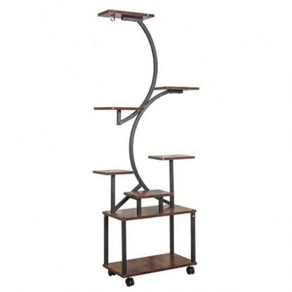 Plant Stand with Grow Lights, 8 Tiered Indoor Plant Shelf, 61 Tall Plant Stand Indoor Plants Multiple, Metal Plant Flower Holder Stand, S - Shaped Plant Rack Home, Patio BACK TO SCHOOL