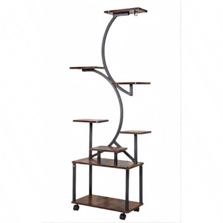 Plant Stand with Grow Lights, 8 Tiered Indoor Plant Shelf, 61 Tall Plant Stand Indoor Plants Multiple, Metal Plant Flower Holder Stand, S - Shaped Plant Rack Home, Patio BACK TO SCHOOL