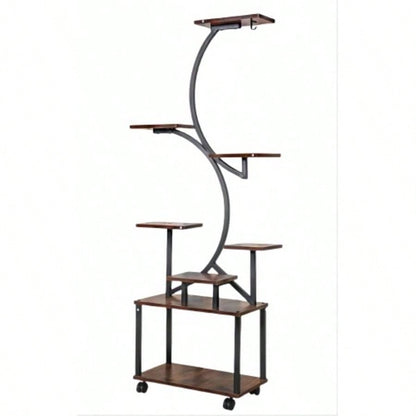 Plant Stand with Grow Lights, 8 Tiered Indoor Plant Shelf, 61 Tall Plant Stand Indoor Plants Multiple, Metal Plant Flower Holder Stand, S - Shaped Plant Rack Home, Patio BACK TO SCHOOL