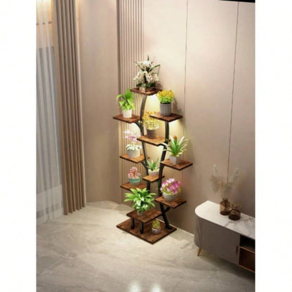 Plant Stand with Grow Lights, 8 Tiered Indoor Plant Shelf, 61 Tall Plant Stand Indoor Plants Multiple, Metal Plant Flower Holder Stand, S - Shaped Plant Rack Home, Patio BACK TO SCHOOL